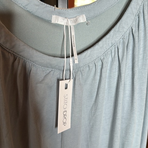 NWT StitchDrop Sky Dust Blue Sleeveless Maxi Dress Cotton Size Small Oversized - Picture 7 of 9
